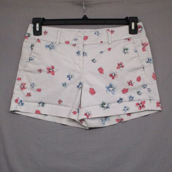 Ann Taylor Chino Short Floral Print White Women Size | 4P - Picture 1 of 11